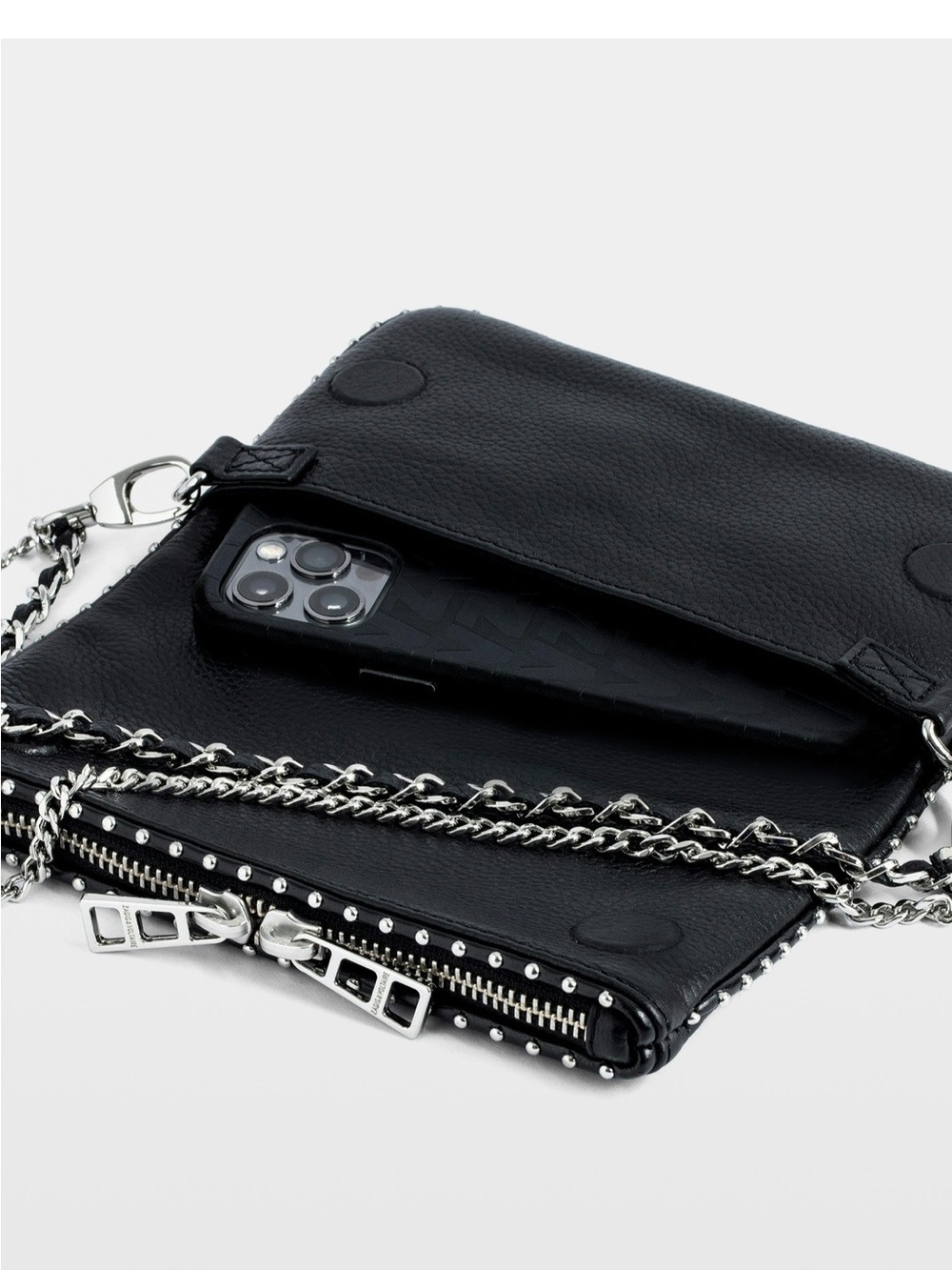 Zadig & Voltaire Rock Nano Studs Clutch Bag - Picture 3 of 8